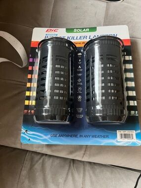 PIC Solar Insect Killer Lanterns - Black (Set of 2)_ New